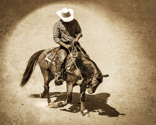 Cowboy Sepia Poster Print - Jerry Cowart