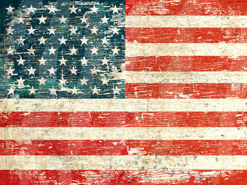 Worn USA Flag Poster Print - Peter Horjus