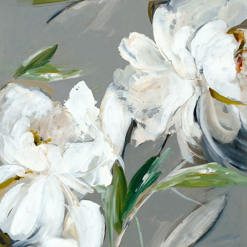 White Peonie Florals I Poster Print - Asia Jensen