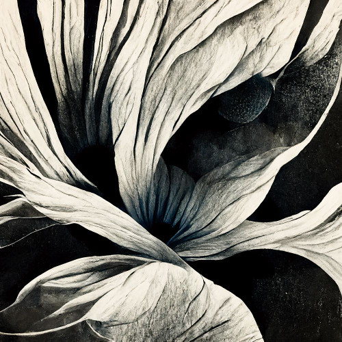B025 Flowers Black White Poster Print - Ray Heere