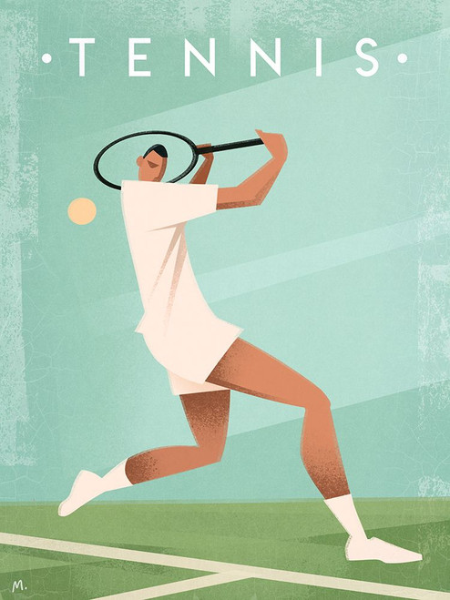 Vintage Tennis Poster Print - Martin Wickstrom