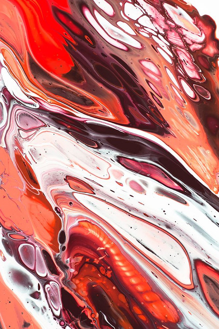 Fluid Acrylic Terracotta and Coral Flows Poster Print - Rainbow Fine Jenny