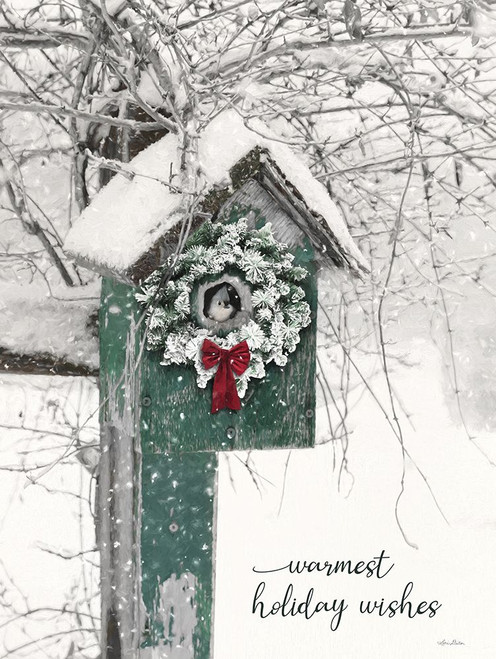Warmest Holiday Wishes Birdhouse Poster Print - Lori Deiter