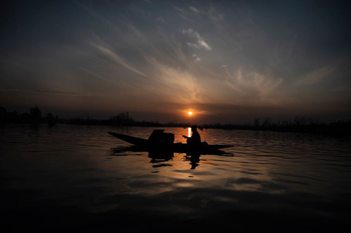 Sunset at Dal Poster Print - Mona Singh Sunset at Dal Poster Print - Mona Singh