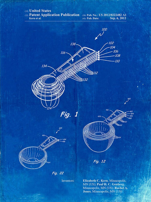 PP484-Faded Blueprint Stacking Measuring Cups Patent Poster Poster Print - Cole Borders