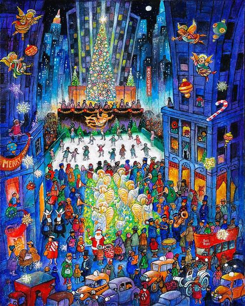 Skating At Rockefeller Poster Print - Bill Bell