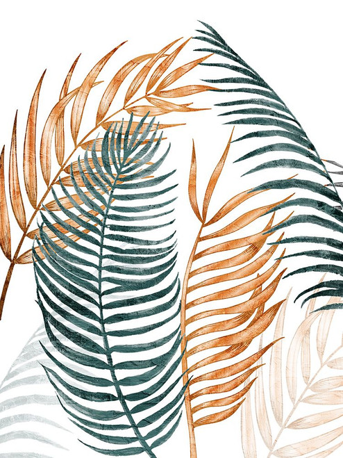 Orange And Green Palms 1 Poster Print - Kimberly Allen