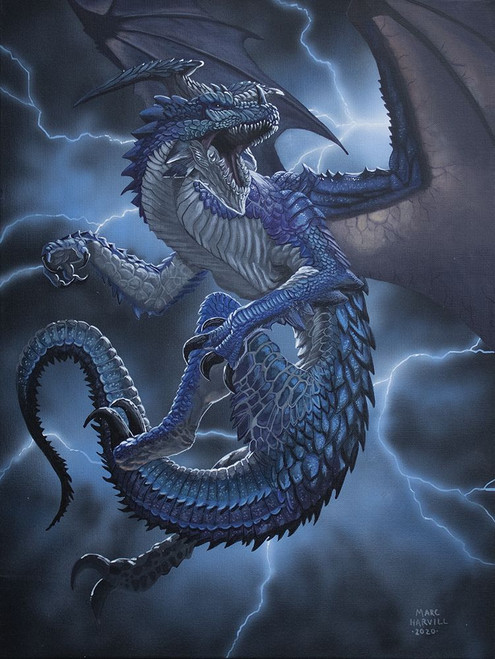 Lightning Dragon Poster Print - Marc Harvill