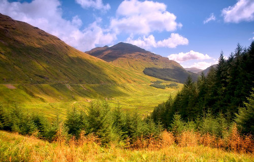 Peaceful Sunny Day in Scotland Mountains Poster Print - Rainbow Fine Jenny