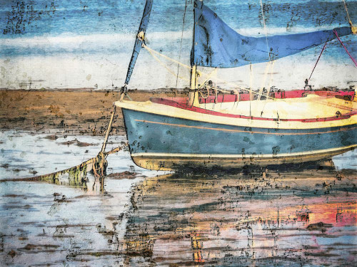 Moored at Low Tide Poster Print - GST