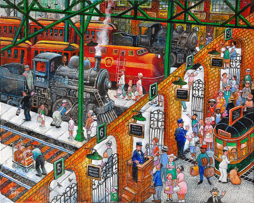 Train Station Poster Print - Bill Bell