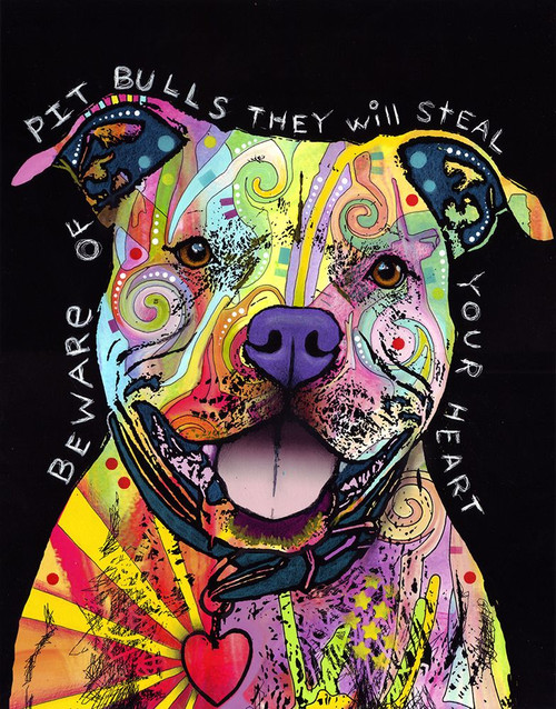 Beware of Pit Bulls Poster Print - Russo Collection Dean