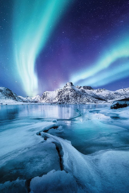 Northern Light over Lake Poster Print - Incado