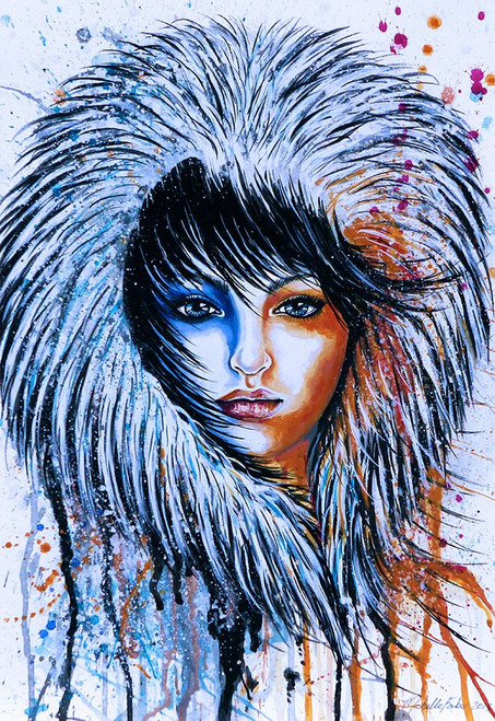 Fire and Ice Girl Portrait Poster Print - Martin Wickstrom