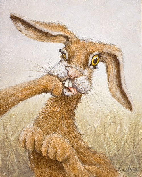 117 Boxing Hare Poster Print - John Silver