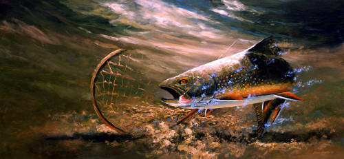 Nothing But Net - Brook Trout Poster Print - Bruce Langton