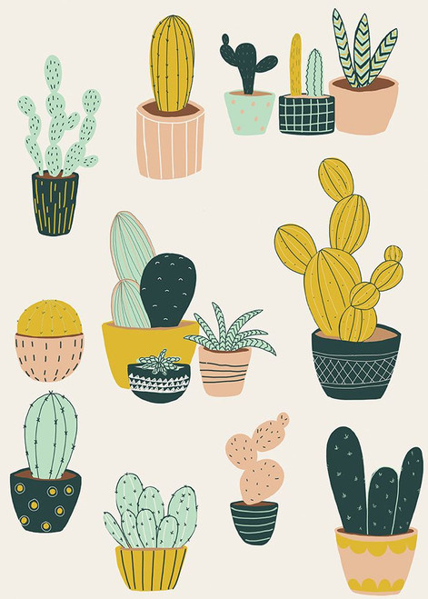 Cactus On The Window Cill Poster Print - and MI HUE