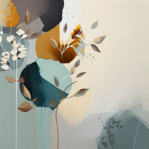 Abstraction Aqua Blooms IV Poster Print - Bella Eve