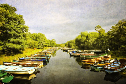 Ross Castle Row Boats Poster Print - GST
