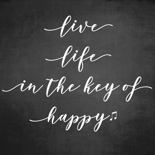 Wood Words Live Life in the Key of Happy Poster Print - GST