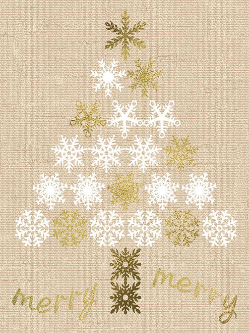 Burlap Lace Gold Xmas 1 Poster Print - Melody Hogan