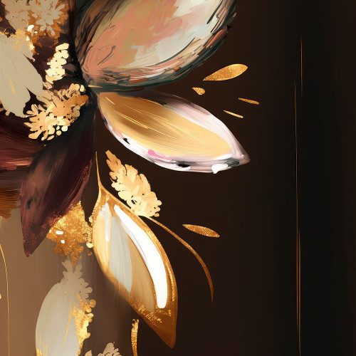 Abstract Golden Leaves Poster Print - Bella Eve