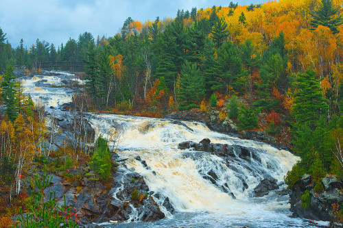Canada-Ontario-Onaping. Onaping River at Onaping Falls. Poster Print - Gallery Jaynes