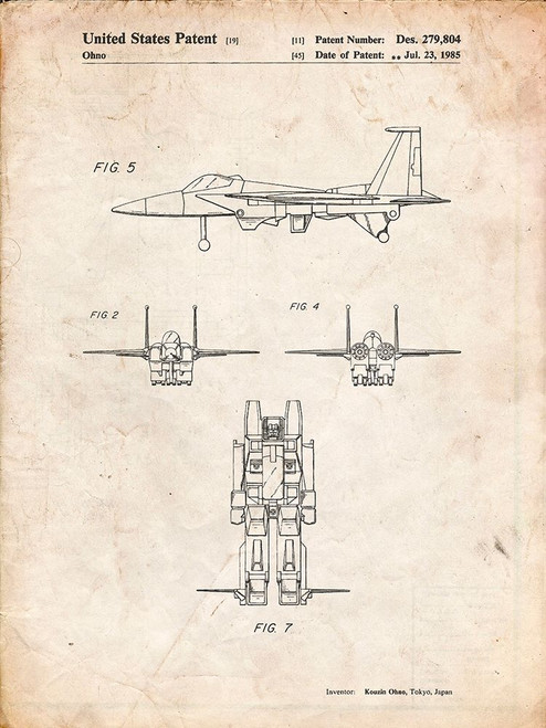 PP202- Vintage Parchment Starscream Transformer Patent Poster Poster Print - Cole Borders