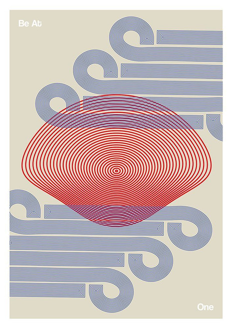 Be At One - Blue Poster Print - Frances Collett