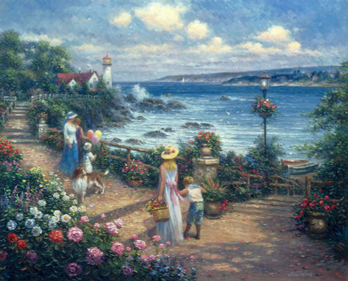 Seaside Stroll Poster Print - Ghambaro