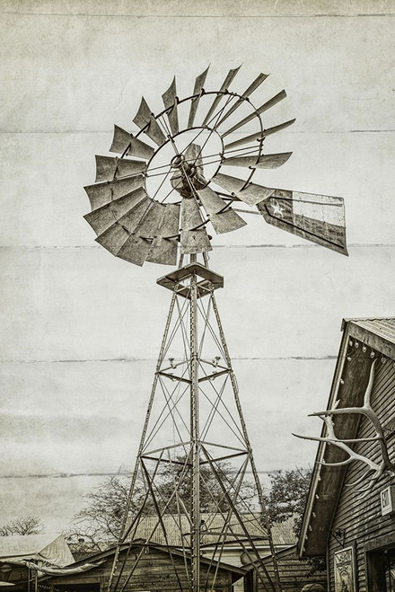 Windmill Waterpump on Shiplap Poster Print - GST
