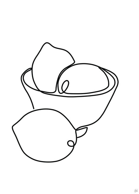 Still Life Lemons Poster Print - and Brush Line