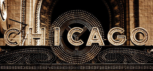 Chicago Marquee sepia Poster Print - GST