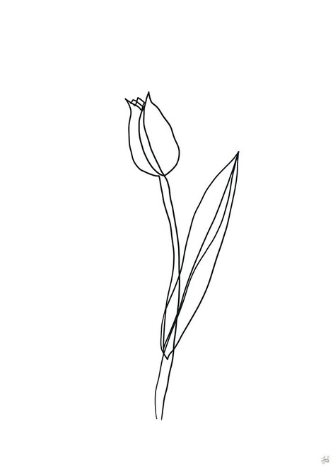 Line Tulips 2 Poster Print - and Brush Line