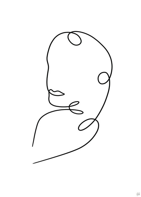 Line Lady 9 Poster Print - and Brush Line