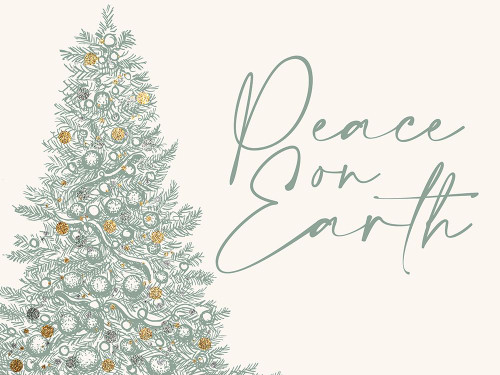 Peace On Earth Christmas Tree Poster Print - Kimberly Allen