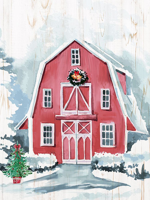 Merry Christmas Barn Poster Print - Kimberly Allen