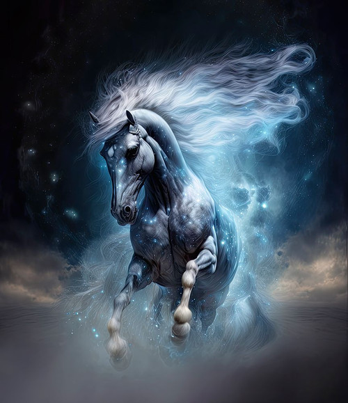 Neon Storm Stallion Poster Print - Jake Fouracre