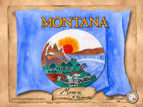 Montana-Solo with background Poster Print - Natalie Alexander