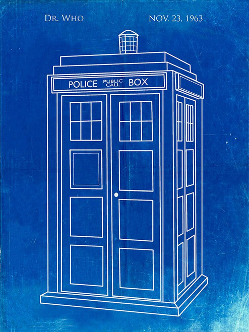 PP189- Faded Blueprint Doctor Who Tardis Poster Poster Print - Cole Borders