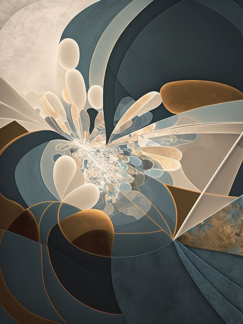 Deep Blue Fractal Poster Print - Bella Eve