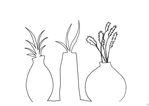 Floral Set Still Life 2 Poster Print - and Brush Line