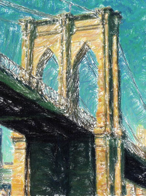 Brooklyn Bridge in pastel Poster Print - GST