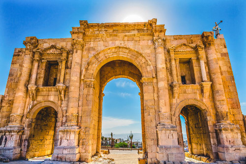 Hadrians Arch-Jerash-Jordan. Jerash 300 BC to 600 AD Poster Print - William Perry