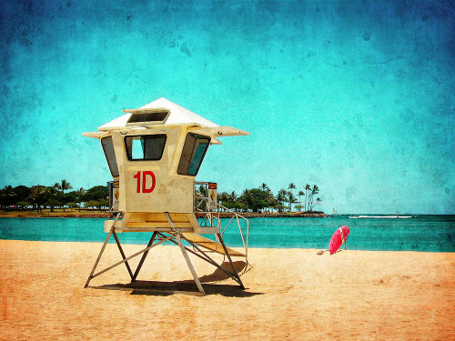 1D Lifeguard Tower Aqua Poster Print - GST
