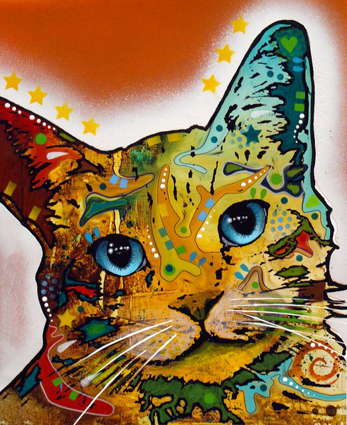 Tilt Cat Earth Tone Poster Print - Russo Collection Dean