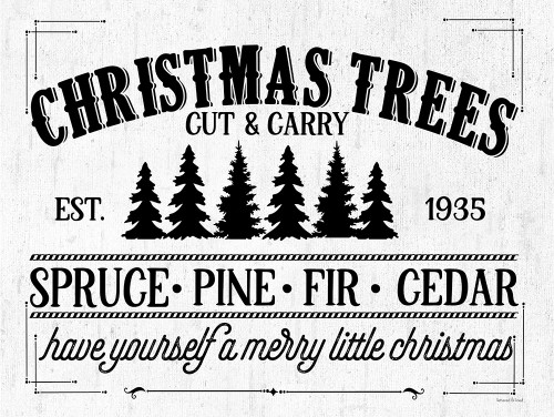 Christmas Trees Poster Print - and Lined Lettered