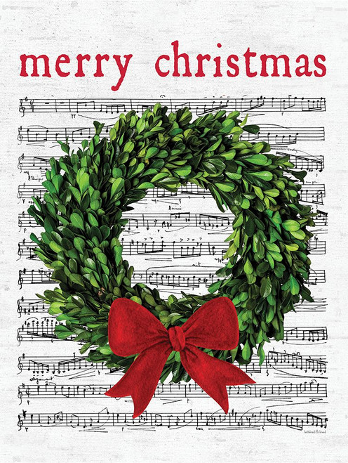 Merry Christmas Wreath Poster Print - and Lined Lettered