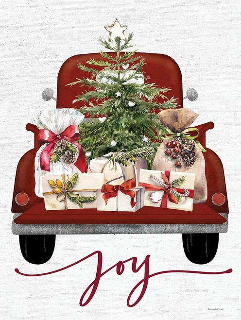Joy Christmas Truck Poster Print - and Lined Lettered