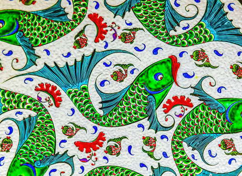 Fish design pottery-Madaba-Jordan. Poster Print - William Perry